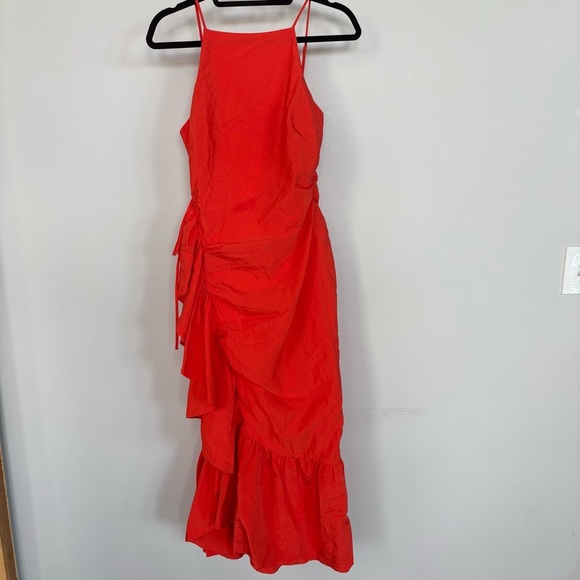 cinq a sept Dresses & Skirts - cinq a sept High Neck Maxi Dress with Side Ruffle Size 6